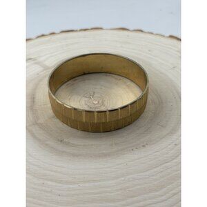 Vintage Signed MONET Bangle Bracelet Gold-Tone